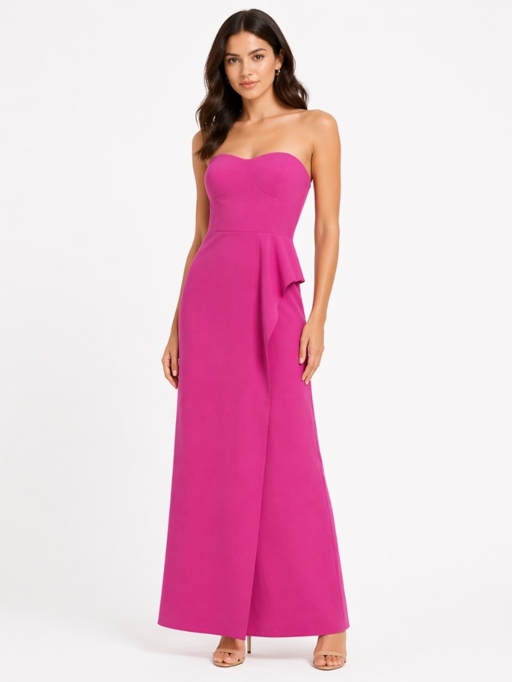Dress The Population - “Kai” Stretch Crepe Strapless Gown